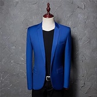 XYLFF Leisure Suit Jacket Royal Blue Men Blazer Slim Fit Designs Masculino Stage Costumes For (Color : Blue, Size : L)