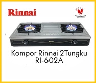 Kompor Gas Rinnai RI-602A / Kompor Gas 2 Tungku RI-602A Api Besar Warna Hitam