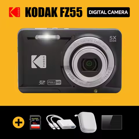 Original KODAK PIXPRO FZ55 Digital Camera 16MP 5X Zoom 1080P Vlogging Compact Point & Shoot with 32G