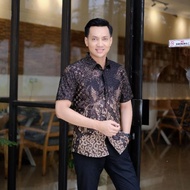 New Kemeja Batik Pria Original Slimfit Motif Vijay Pendek Baju Batik