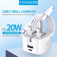 PD 20W USB C Adapter Fast Charger QC 3.0 Charger Type C Plug for 17/17 Plus/17 Pro Max/16/15/14/13, 