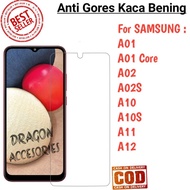 Samsung A01 Core A02 A02S A10 A10S A11 A12 Anti-Scratch Tempered Glass Screen Guard Protector Screen