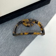 #N/A - 韓式半圓鏤空髮夾 (深玳瑁)