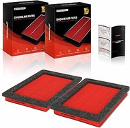 A-Premium 2-PC High-performance, Pre-oiled Engine Air Filter Compatible with Ford F-150 04-08, F-250