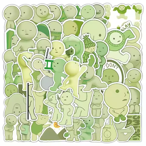 10/30/50pcs Cute Smiski Graffiti Stickers Cartoon Green Little People Decals Notebook Suitcase Phone