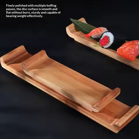 HOT!Bamboo Sushi Board Rectangular Plate Cooking Sashimi Basin Japanese Korean Cuisine Tableware Ser