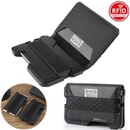 RFID Metal EDC Wallet with Leather Cover Ridge US Popular Money Clip Aluminium Card Holder Special C