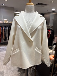 [清庫存!!!!!]【Max Mara】奶油白羊毛羊絨短版外套