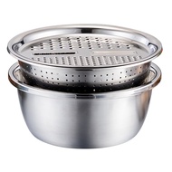 Stainless Steel Grater Basin Multifunctional Grater Three-Piece Set Drain Basin Household Kitchen Ri