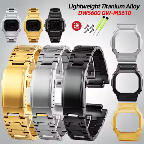 Titanium Alloy Metal Case Mod Kit For Casio G-SHOCK DW5600 G5600E GWM5610 GWB5600 GMW-B5000 stainles