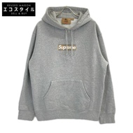 Supreme x Burberry 灰色 Nova 格紋 Logo 連帽衫，M 碼（二手）