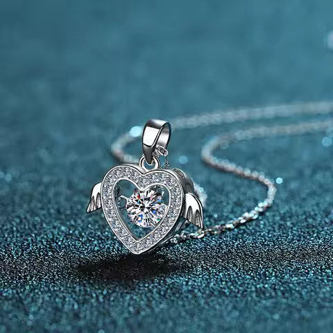 18K White Gold Platinum PT950 0.5ct Moissanite Pendant for Women Jewelry Necklace Adjustable Chain L