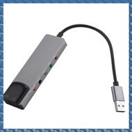 (FTQN) 6-In-1 Computer Sound Card 5.1 USB External Sound Card Multi-Function Audio Converter for Not