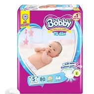 Tã Dán Trẻ Em Bobby Size S 80 Miếng ( S80 Cho Bé 4 Đến 8 Kg) Êm Mềm Khô Thoáng - Bỉm Dán Bobby Size 