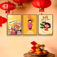 SET OF 3 HIGH QUALITY WALL PAINTINGS CNY 2025/ DECORATIVE PAINTING SET CNY 2025/ CNY AT TI 2025/HTN 
