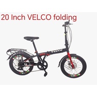 Basikal lipat 20 VELCO 100% pasang 20 Inch Folding Bike 7 SPEED Bicycle Sport DEWASA raya 2024