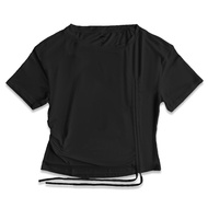 LI-NING Womens Athletic Short Sleeve Top - Drawstring Ruched Design Quick-Dry Lightweight Fabric for