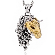 GIUMKA-Men Necklace-Steel Jewelry-Fantasy Unicorn-Black/Gold-2 Colors-MN01594