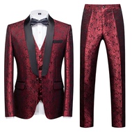 GUKENRO Male 3PCS Suit Set Modern Chinese Tuxedo Wedding Debut Prom Evening Dinner Formal Event Dres