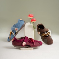 Dianable - Belle Flat Shoes for Women (Denim - Maroon - Espresso)