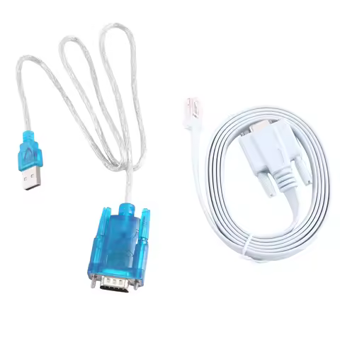 Shop Now RJ45 Network Cable Serial Cable Rj45 to DB9 and RS232 to USB (2 in 1) CAT5 Ethernet Adapter