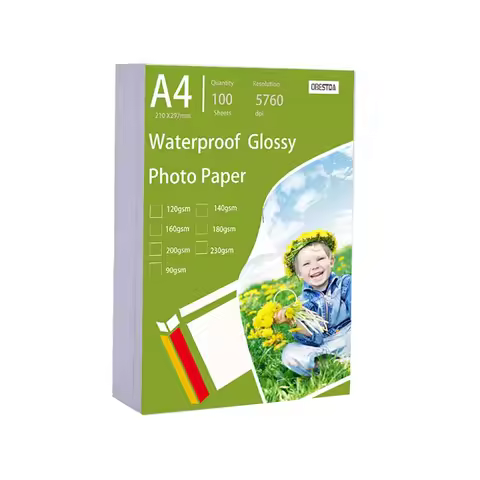 A4 100 Sheets Glossy Photo Paper 8.27 * 11.69 Inch 160gsm 120g High Gloss Quick Dry for Canon Epson 