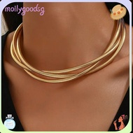 MOILYGOODSG Bendable Snake Necklace, Twistable Gold Color Flexible Choker,  Silver Color Alloy Punk 