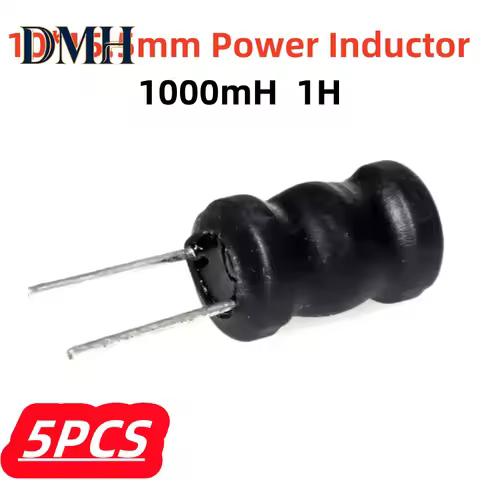 5Pcs/lot 100% New 1000mH 10*15.5mm Power Inductor 1H Inline Inductor 1000000uH DIP-2