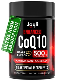 High Absorption CoQ10 500MG - Co Q 10 Supplement 120 Softgels for Heart Health&Energy Production - E