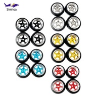 Simhoa 4x Car Rubber Tyre Hard Anodized Wheel Rims Wheel Set for K969 K989 P929 28 High Car