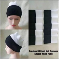 Ciput rajut hitam putih bandana rajut hitam putih Ciput 2 warna hitam putih