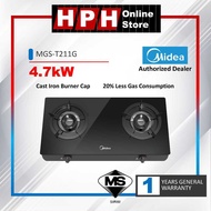 Midea Gas Stove MGS-T211G MGS-T211S (4.7kW) / MGS-T211S (3.3kW) Tempered Glass Stove Stainless Steel