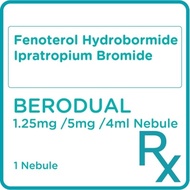 BERODUAL Fenoterol Hydrobromide + Ipratropium Bromide (As Monohydrate) 1.25mg/500mcg Per 4ml Solutio