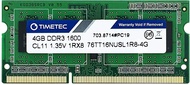 Timetec 4GB DDR3L / DDR3 1600MHz PC3L-12800 / PC3-12800 Non-ECC Unbuffered 1.35V / 1.5V CL11 1Rx8 Si