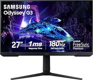SAMSUNG 27" Odyssey G3 (G30D) Series FHD Gaming Monitor, 1ms, 180Hz, AMD FreeSync, Adjustable Stand,