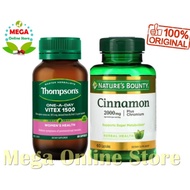 Paket Thompson Vitex 1500 Nature's Bounty Cinnamon untuk PCOS