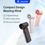 JISULIFE Handheld Fan Life9 Mini Portable Jet Fan Rechargeable USB Fans With 5 Gears Strong Wind Sui