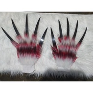 MERAH RANGDA NAILS WHITE RED BLACK NAILS