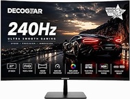 Deco Gear 27” 240Hz Curved Gaming Monitor, 1500R VA, FHD 1080p, HDR, 99% sRGB, Premium Adaptive-Sync