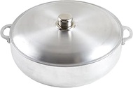 IMUSA Traditional Polished Aluminum Caldero (Dutch Oven) with Lid, 6.9 Quarts, Polished Aluminium