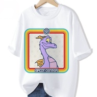 Epcot Center Figment Graphic T-Shirt - Rainbow Stripe Frame Design, 100% Cotton Casual Tee For Adult