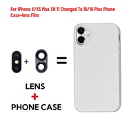 Straight Edge Matte Solid Color TPU Phone Case Compatible For iPhone X/XS Max XR 11 Changed To 16/16