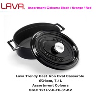 Lava Trendy Cast Iron Oval Casserole Ø31cm, 7.1L
