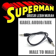 Audio CABLE AUX 52CM male to male stereo hifi for mic jack 3.5mm stereo hi-fi braided superman jogja