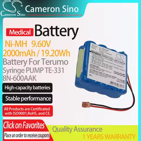 CameronSino Battery for Terumo Syringe PUMP TE-331 fits Terumo 8N-600AAK Medical Replacement battery
