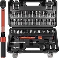 50PCS Bike Torque Wrench Set, 1/4 Inch Drive Dual-Direction Click Type 8.9~221.3 in-lb (1~25 Nm), In