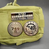 [Custom Velcro patch]YWP.Round Metal 749 Bureau of Paranormal Research and Defense Morale Badge 3D V