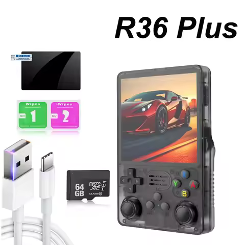 Linux R36plus Handheld Game Console 4.0'' IPS Screen Mini Retro Console 3000mAh Portable Pocket Arca