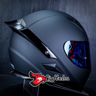 HELM SNAIL FFS1 SOLID BLACK DOFF VISOR BLUE | FULLF HELMET | DDRING