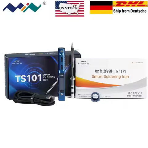 Original Miniware Blue TS101 Electric Soldering Iron Adjustable Temperature USB Portable Digital Wel